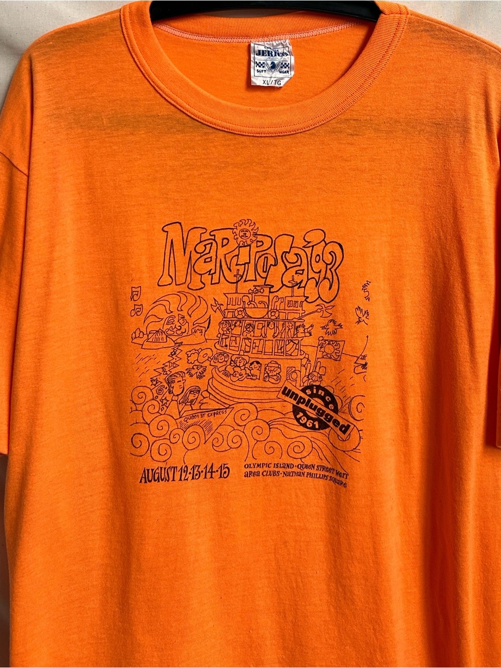 90s vintage Mariposa ‘93 music festival tshirt single stitch Toronto Island